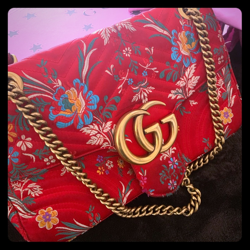 Gucci Jacquard Medium Marmont Bag